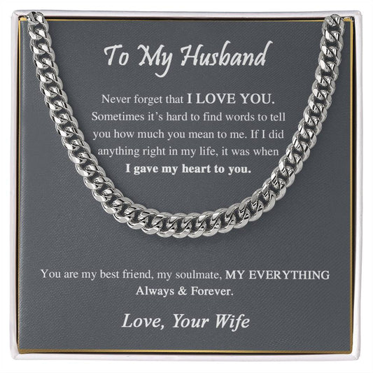 To My Husband | Cuban Link Chain